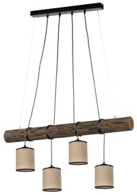 Spot-Light 68859456 - Lampadario a sospensione su cavo NEGRO 4xE27/25W/230V in pino