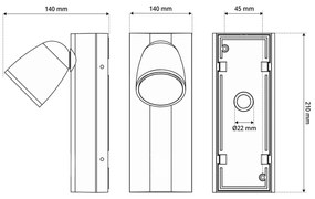 Applique da Esterno GU10 Orientabile IP65 Serie AXIS - Nera