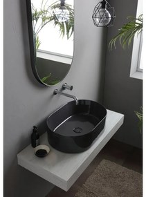 Lavabo da appoggio ovale in ceramica multicolore