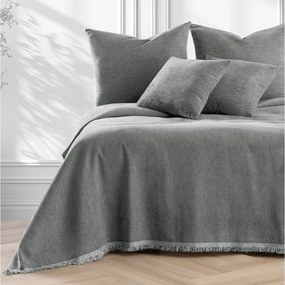 Copriletto grigio in ciniglia 220x240 cm Talo – Filumi