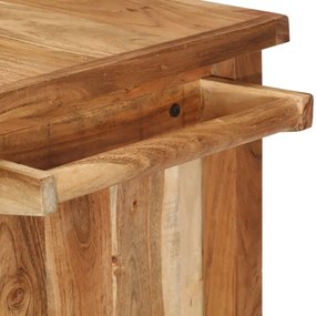 Carrello da cucina 80x45x91 cm in legno massello di acacia