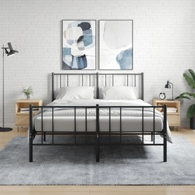 Comodini 2pz Rovere Sonoma 40x35x50 Cm İn Legno Multistrato /