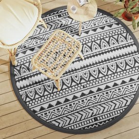 Tappeto Da Esterni Arakıl Nero Ø160 Cm İn Pp /