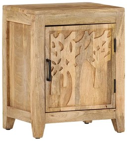 Comodino 40x30x50 Cm İn Legno Massello Di Mango /