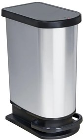 Pattumiera Paso ROTHO a pedale grigio argento 50 L