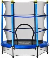 Trampolino Tappeto Elastico per Bambini 140x158 cm in Acciaio Blu e Nero