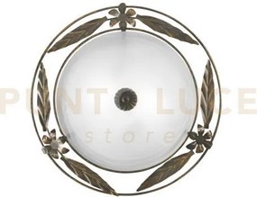 Plafoniera riccio bianca 2 luci attacco e27 40x40x12cm in vetro sat...