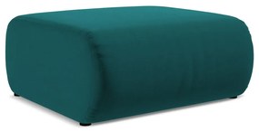 Poggiapiedi turchese con rivestimento in velluto Ekahi – Makamii