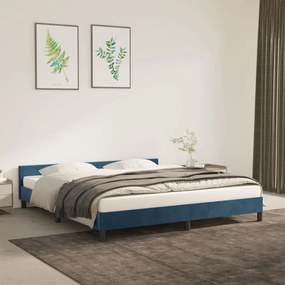 Giroletto Senza Materasso Blu Scuro 160x200 Cm İn Velluto /