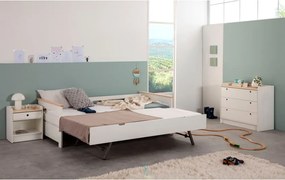 Letto per bambini in legno di pino bianco con letto estraibile 90x190 cm Elisa - Marckeric