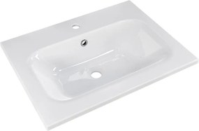 Lavabo da incasso rettangolare in marmo bianco H 2 cm