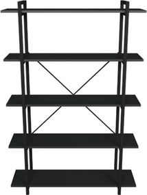 Libreria 5 Ripiani Stile Industrial 120x34x180 Jonah Antracite