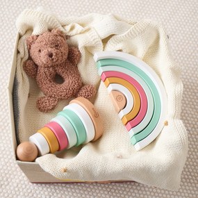 Bieco - Arcobaleno impilabile in legno - berry