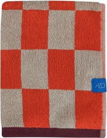 Asciugamano tipo terry arancione/beige in cotone organico 50x90 cm Retro – Mette Ditmer Denmark
