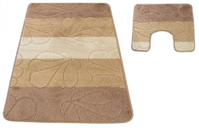 Set di tappetini da bagno in colore beige 50 cm x 80 cm + 40 cm x 50 cm