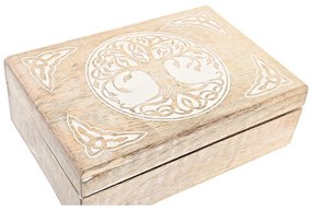 Set di Scatole Decorative DKD Home Decor Marrone Bianco Legno di mango 25 x 17 x 8 cm (2 Unità)