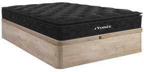 Set 160x200cm Rete vano Naturale chiaro + Materasso molle insac. topper integ. sp.28cm - BLACK DREAM di YSMÉE