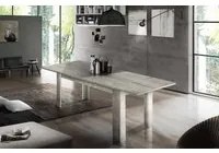 Tavolo per sala da pranzo estensibile, Made in Italy, Tavolo moderno con allunghe, Consolle allungabile, cm 160/210x90h75, Cemento