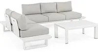 Salotto da Giardino Esterno Angolare Bianco Moderno Set Konnor Bizzotto