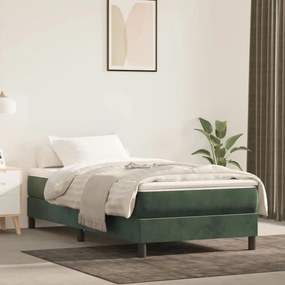 Materasso A Molle Verde Scuro 100x210x20 Cm İn Velluto /