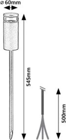 Rabalux 77071 - Lampada da esterno TORNIO 1xGU10/10W/230V IP54 54,5 cm antracite