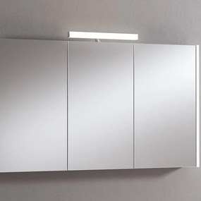 Pensile con luce Akira laccato bianco opaco L 120 x H 70 x P 15.5 cm