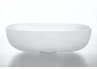 Lavabo da appoggio in resina Bianco matt semi-trasparente serie ''Snob2.0'' Cipi 55cm