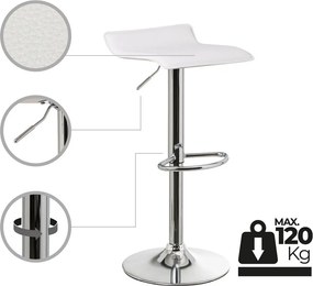 Set di sedie da bar bianca in imbottito con altezza regolabile 2 pz (altezza della seduta 63 cm) – Casa Selección