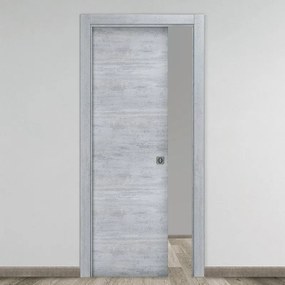 Porta scorrevole Beton rovere grigio L 80 x H 210 cm reversibile