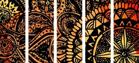 Quadri 5 pezzi – Mandala ad acquerello