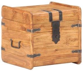 Baule 40x40x40 Cm İn Legno Massello Di Acacia /
