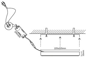 Plafoniera LED LED/18W/230V 4000K 22,5x22,5 cm