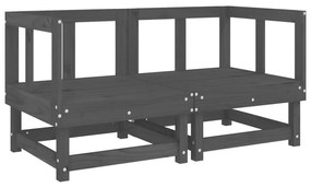 Set salotto da giardino 6 pz grigio in legno massello di pino