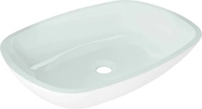 Mexen Araks lavabo da appoggio in vetro 54 x 39 cm, bianco - 24155430