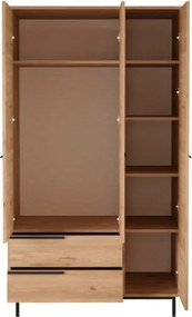 Armadio Guardaroba Con Barra Appendiabiti 3 Ante 2 Cassetti Legno Ocean