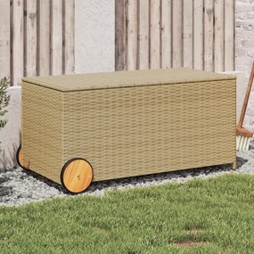 Contenitore da giardino con ruote beige misto 190l polyrattan