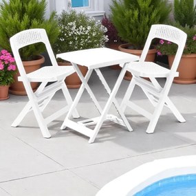 Tavolo pieghevole 50x47 cm bianco in polipropilene per esterno LENAK