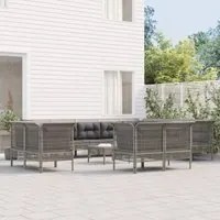 Set Divani da Giardino 13 pz con Cuscini in Polyrattan Grigiocod mxl 76690