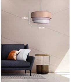 Duolla - Lampadario a sospensione con filo TRIO 1xE27/40W/230V diametro 45 cm marrone/grigio/argento