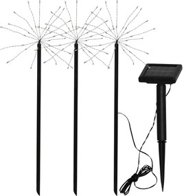 Illuminazioni esterne in set LED con alimentazione a pannelli solari con picchetto 3 pz (altezza totale 40 cm) Firework – Star Trading