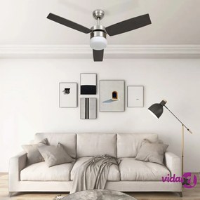 vidaXL Ventilatore Soffitto con Luce e Telecomando 108cm Marrone Scuro