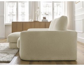 Divano angolare beige (con penisola a sinistra/con chaise lounge) con rivestimento in bouclé Leonore – Bobochic Paris