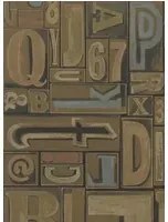 Ralph Lauren Carta da parati Copeley Letterpress - Fruitwood