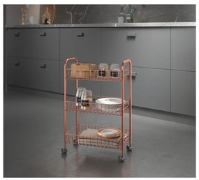 Organizzatore mobile con 3 ripiani in rame Lugano - Metaltex