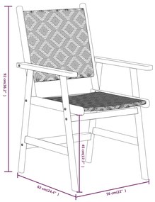 Set Mobili da Pranzo per Giardino 5 pz Legno Massello di Acacia