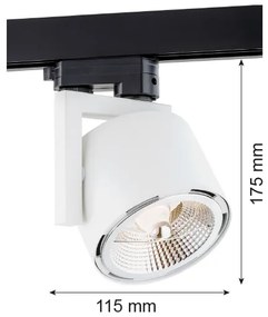 Argon 4750 - Faretto per sistema a binario ALTO 1xGU10-AR111/12W/230V bianco