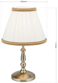 Orion LA 4-1084/1 - Lampada da tavolo TONIA 1xE27/60W/230V diametro 25 cm bianco/bronzo