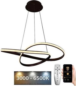 Brilagi - Lampadario a sospensione con filo LED dimmerabile COSMOWAVE LED/70W/230V 3000-6500K marrone + +TC