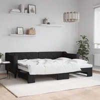 Divano Letto con Letto Estraibile Nero 80x200 Tessuto 3197423