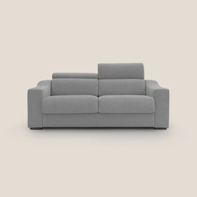 Bomber divano letto matrimoniale con poggiatesta in tessuto impermeabile T14 grigio chiaro